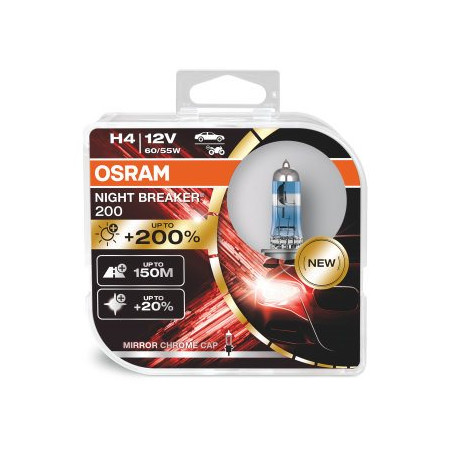 Halogenlampor - Osram Nightbraker +200% H4 60/55w P43T 12v